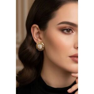 Hoop Earrings European fashion Round Synthetic Zircon earrings